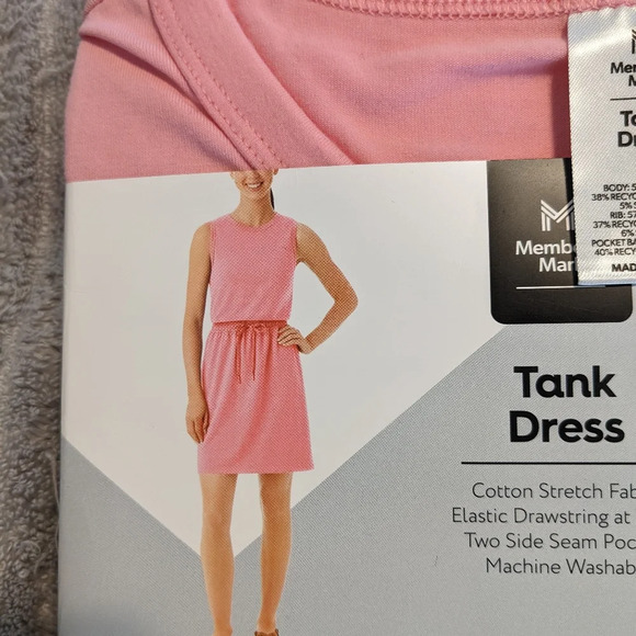 Member's Mark‎ Women Elastic Drawstring Sleeveless Tank Dress Pink Sz. Large NEW - Picture 6 of 6